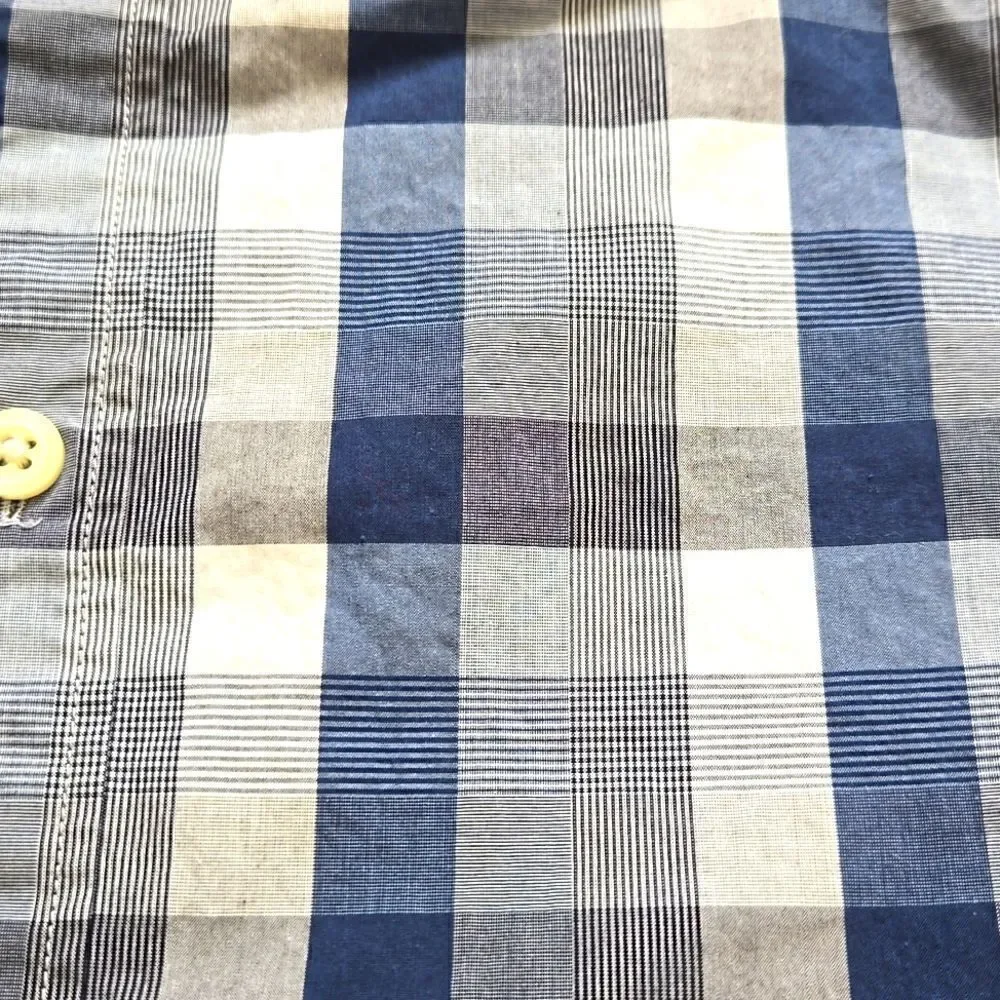 EC BANANA REPUBLIC SUPIMA COTTON PLAID BUTTON UP SHIRT SZ.M
